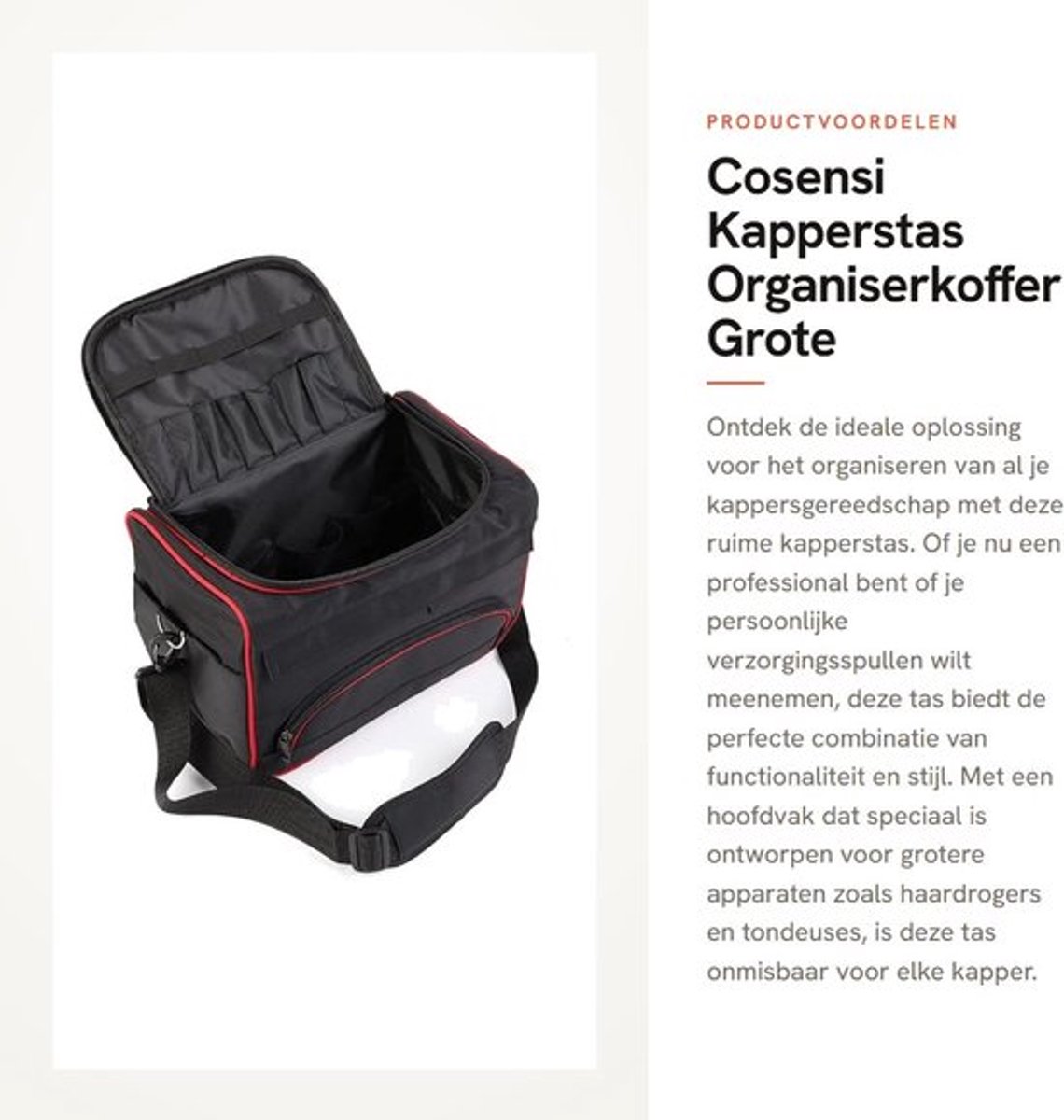 Kapperstas - Organiserkoffer - Grote capaciteit - Professioneel gebruik - Schouderriem - Voor kappers en persoonlijke reizen