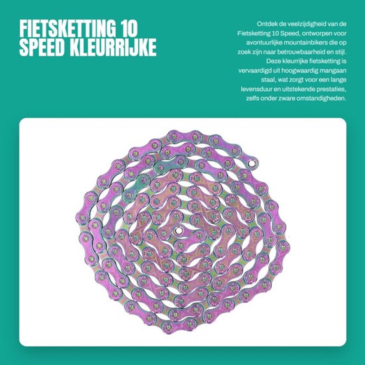 Fietsketting 10 Speed - Mangaan Staal - Kleurrijk - Mountainbike - Duurzaam - Lichtgewicht - Fietschain