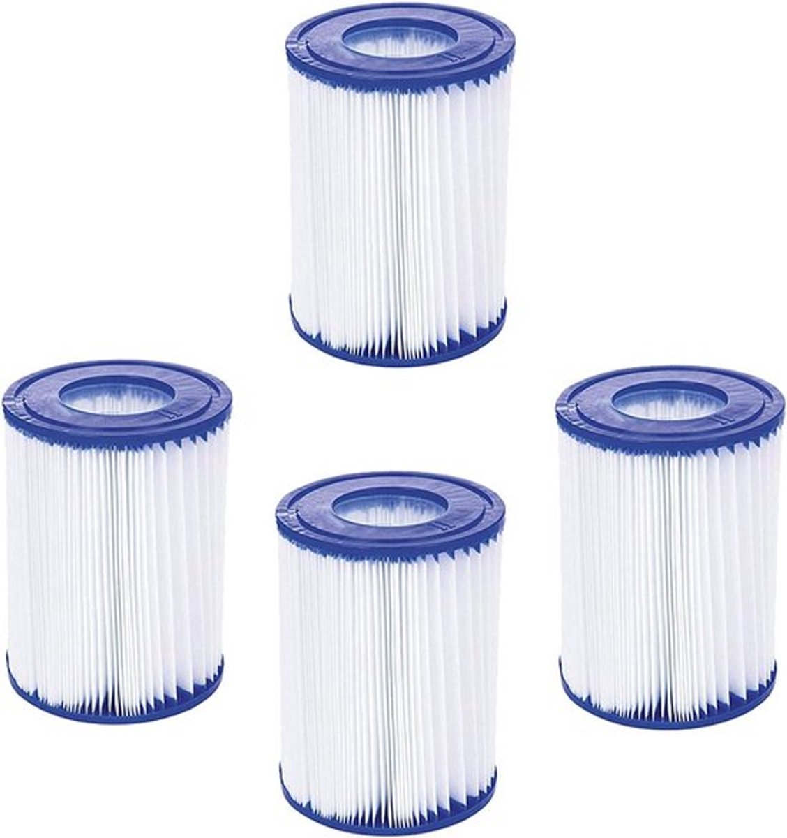 Set van 4 zwembadfilters, vervanging voor cartridge II, geschikt voor Lay Z Spa filterpomp.
