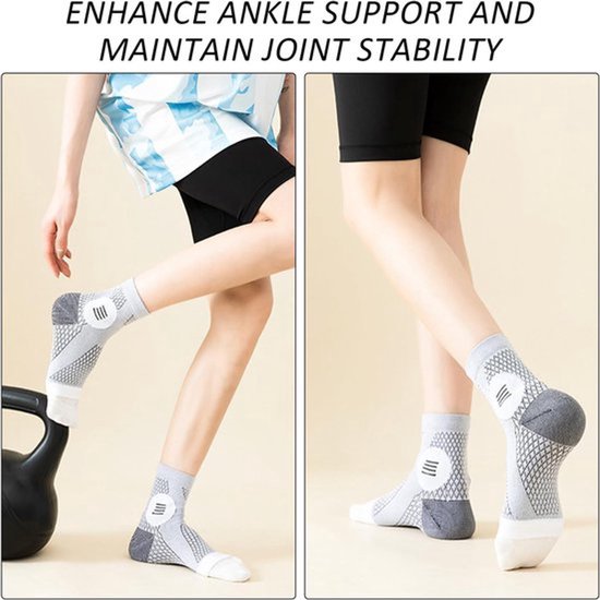 Sportieve enkelsokken voor neuropathie ontlasting en plantaire fasciitis - Drukontlastend - Unisex - 2 paar — afbeelding 4