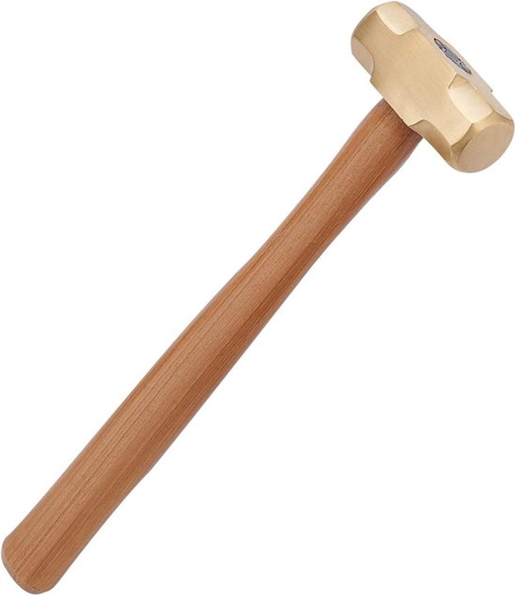 Massief Messing Hamer met Houten Handvat voor Sieraden Maken en Reparaties - 1 Pond - Voor Thuis en Werkplaats - 29.8x7.6x3cm