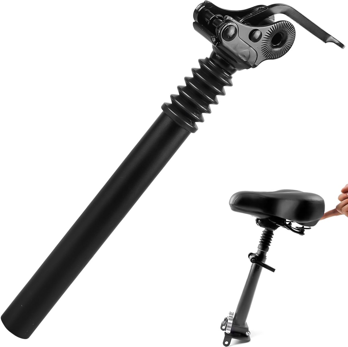 SnelShoppen - Verende Zadelpen 27,2 mm - Inklapbare Geveerde Zadelpen van Aluminiumlegering voor E-bike, Vouwfiets, MTB en Downhill - Comfortabele Fie