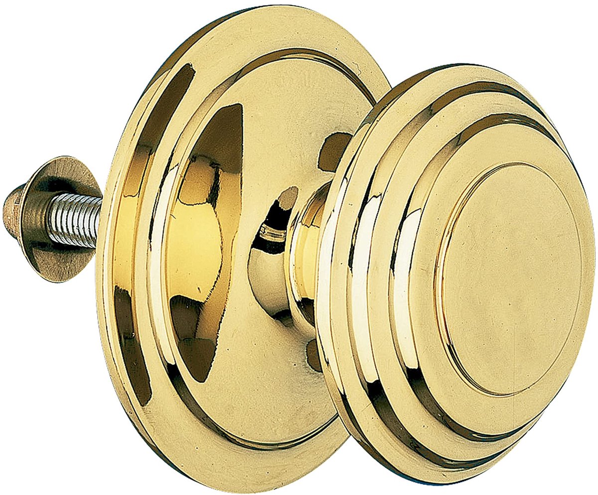 SnelShoppen - Deurknop Messing Ø76 mm - Gouden Handvat - Massief, Kras-, Roest- en Corrosiebestendig - Perfect voor Binnen- en Buitendeuren, Modern De