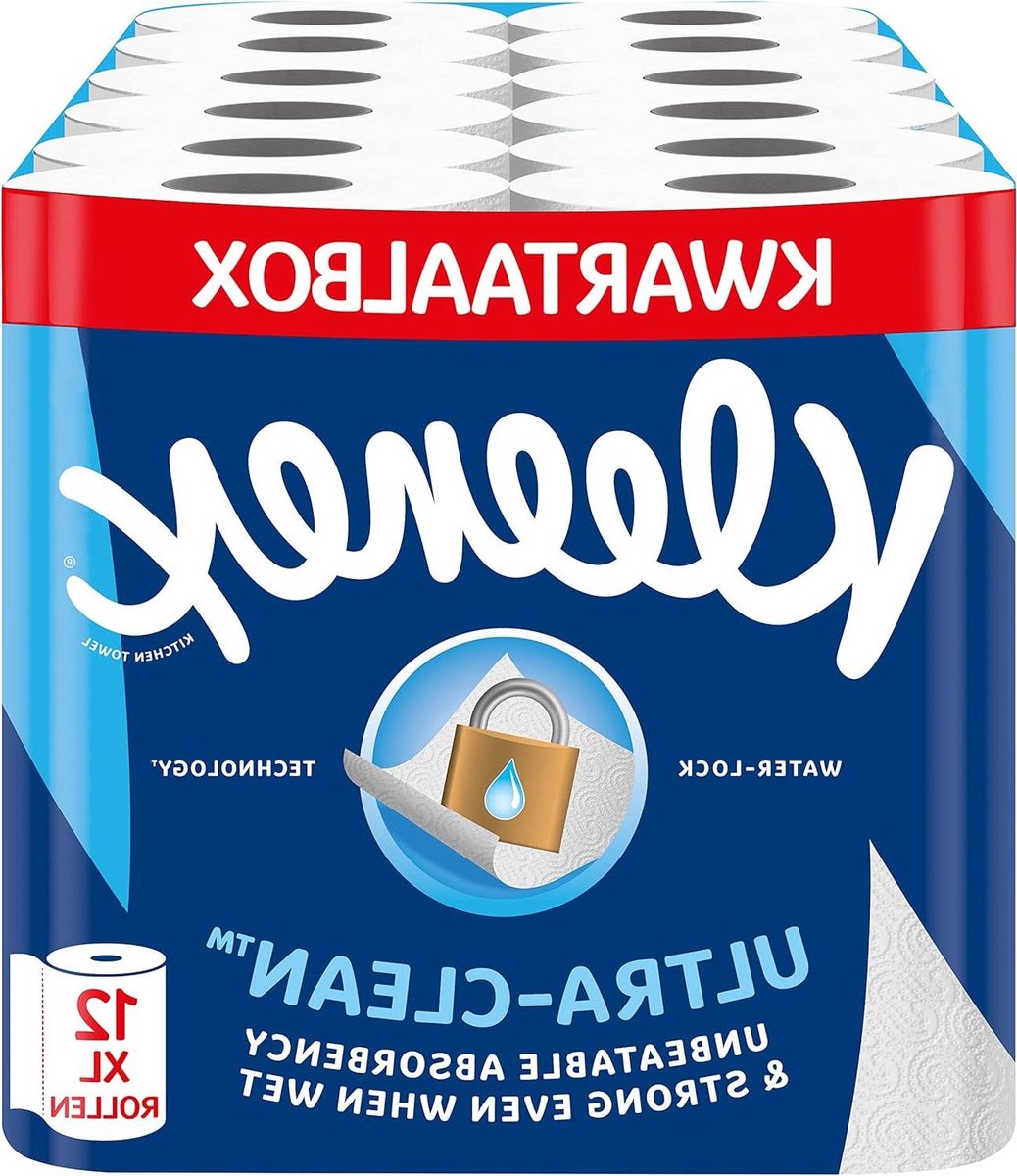 Keukenrol Ultra Clean - Papierrol Keuken - Snel Opruimen - Unieke Water-lock Technologie - 12 Maxi XL Rollen - Wit