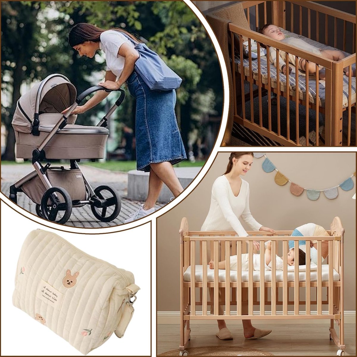 Peuter Luiertas - Kinderwagen Opbergtas - Baby Spullen Organiseren - Herbruikbaar Lichtgewicht - 25 x 17 x 10 cm