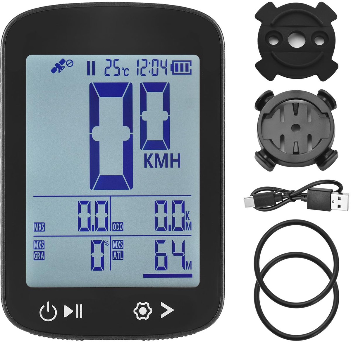 SnelShoppen - MechKit Draadloze GPS-fietscomputer met Helder Display, 5-sterren Positionering, Oplaadbare Fietskilometerteller voor Fietsliefhebbers -