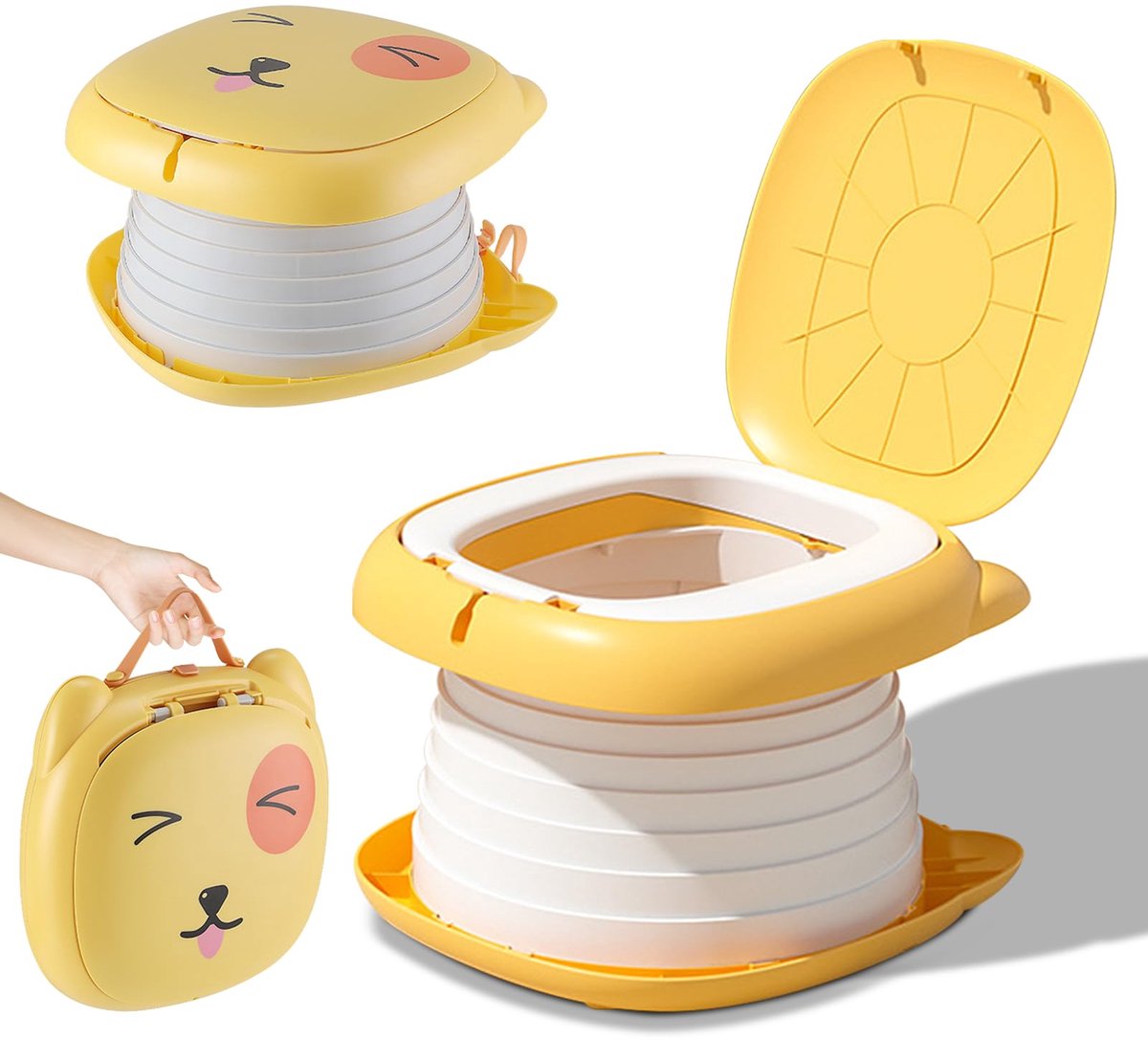 Dailygoods - Opvouwbare Toiletzitting voor Kinderen - Draagbare Reis Potty in Oranje