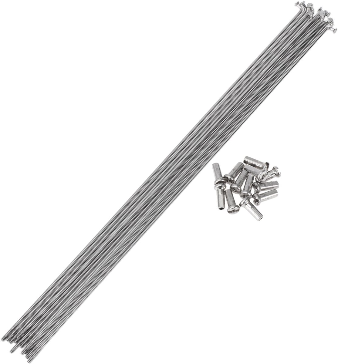 Dailygoods - 12 Set 14G Fiets Spaken en Tepels - Zilver Tone
