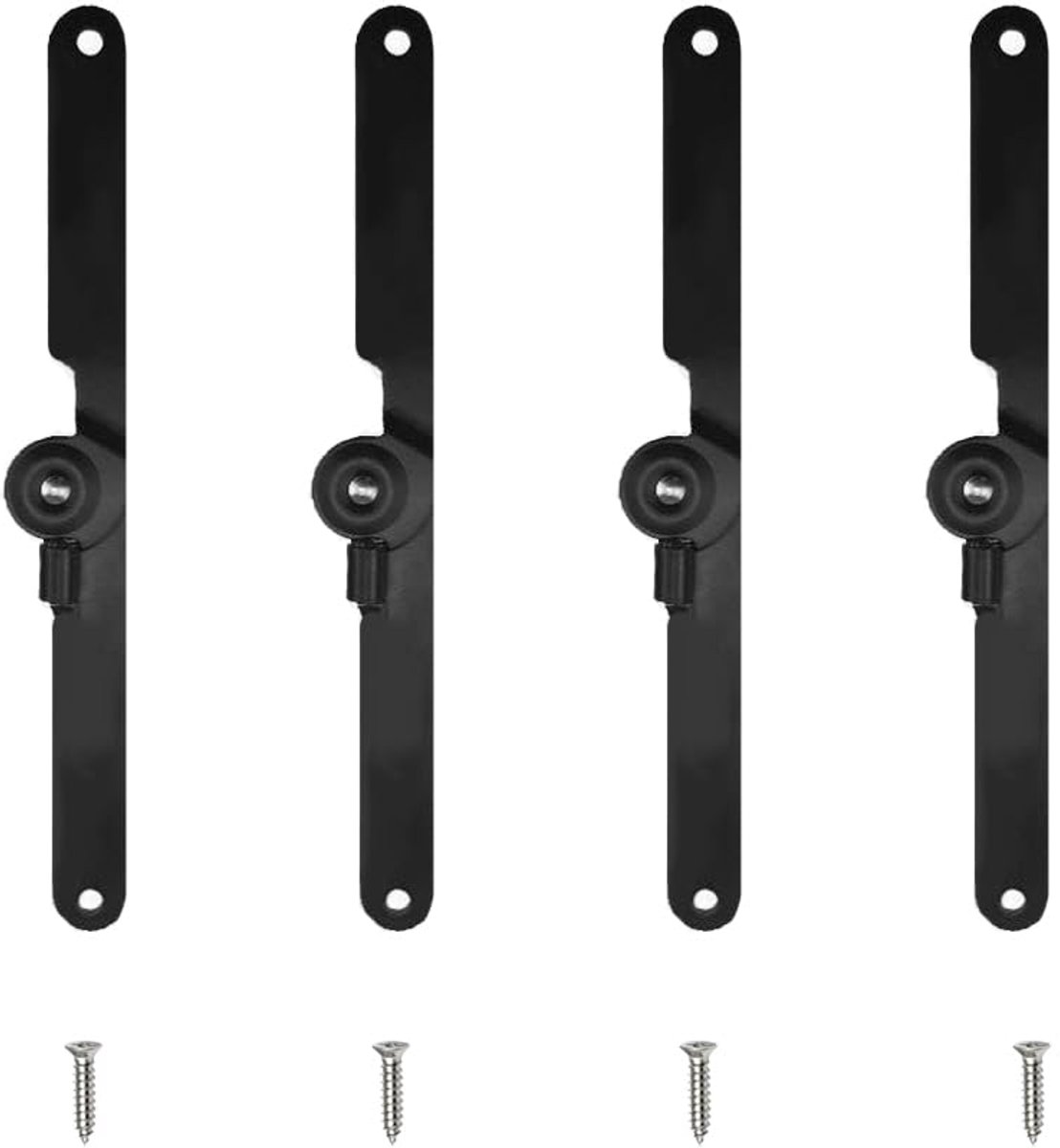 Dailygoods - 4 Stuks Deur- en Kast Scharnieren - Zwart voor Houten Meubels