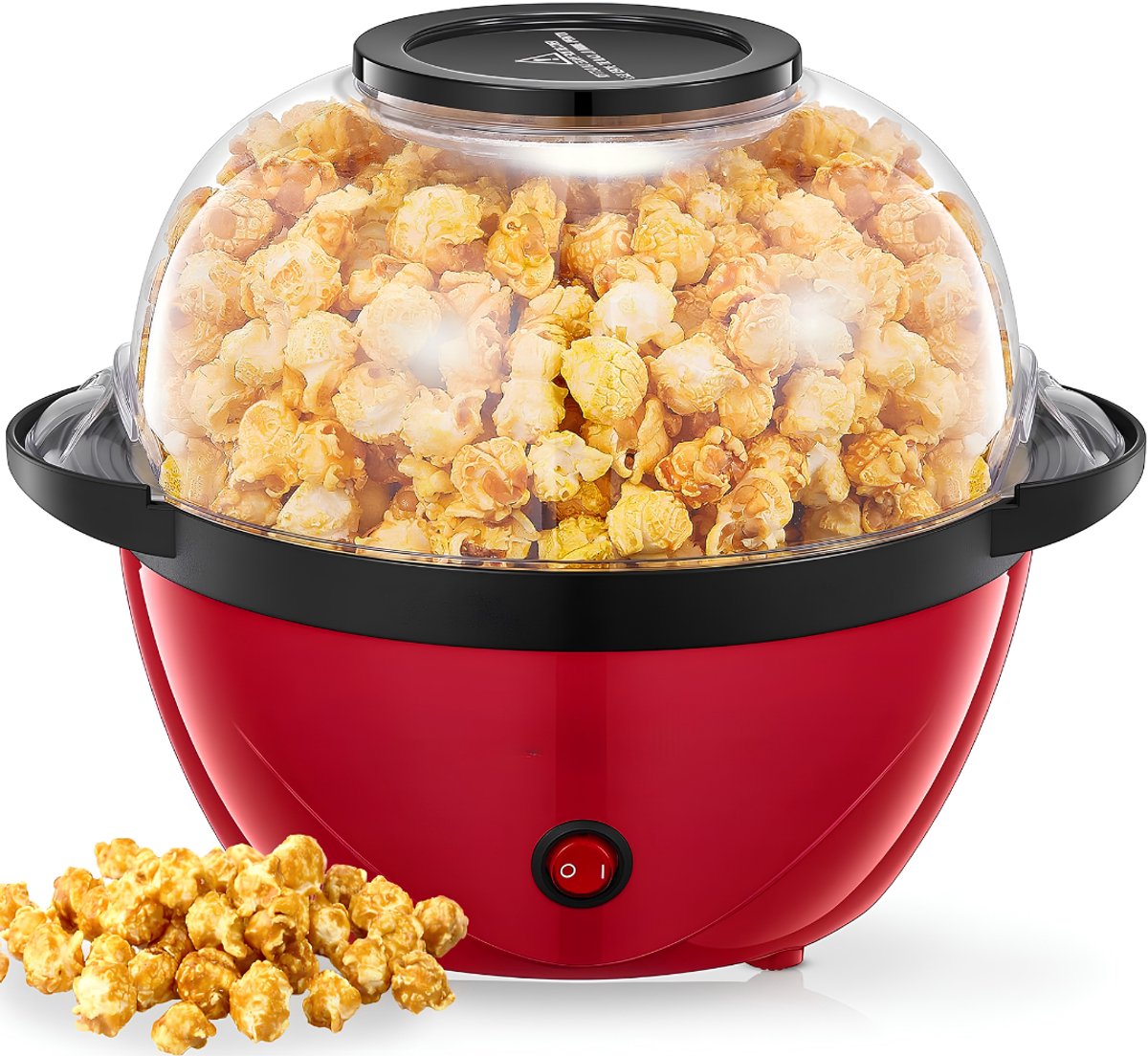 SP® Popcorn Machine - Inhoud 3.5L - Popcornmaker - Elektrisch Roerend Popcorn - Rood - 27cm x 25cm x 15cm