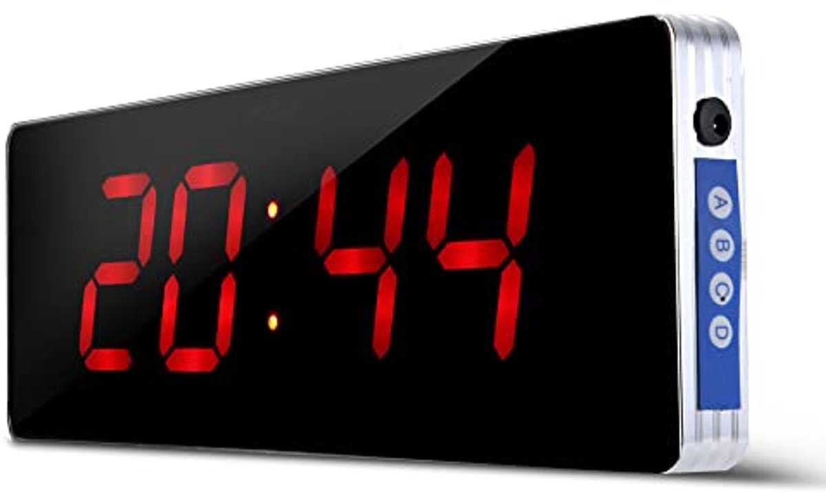 Dailygoods - Digitale Muurklok met Kalender - 14,2 Inch LED Wandklok voor Slaapkamer en Kantoor