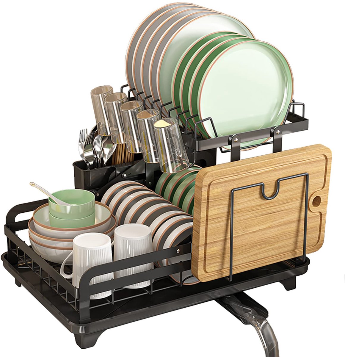 Dailygoods - Afwasrek met Druipbak - Vouwbaar 2-laags Design voor de Keuken