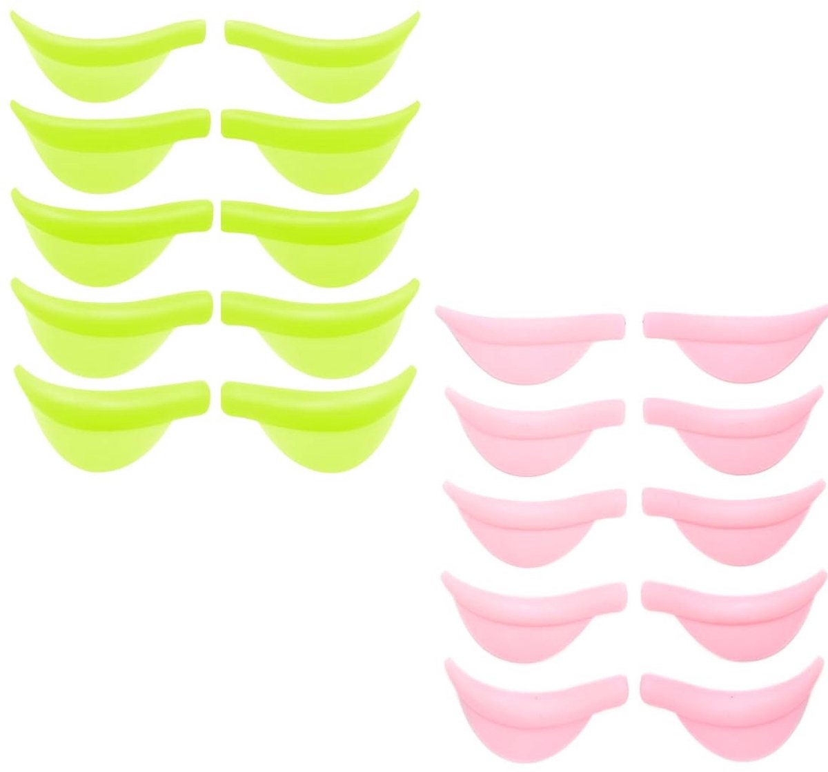 Dailygoods- Siliconen Pads Set van 10 - Wimperlifting Set - Herbruikbaar - Natuurlijke Lifting - Aanpasbare Maten (XS-S-M-L-XL) - Optimale Grip - Wimperlift