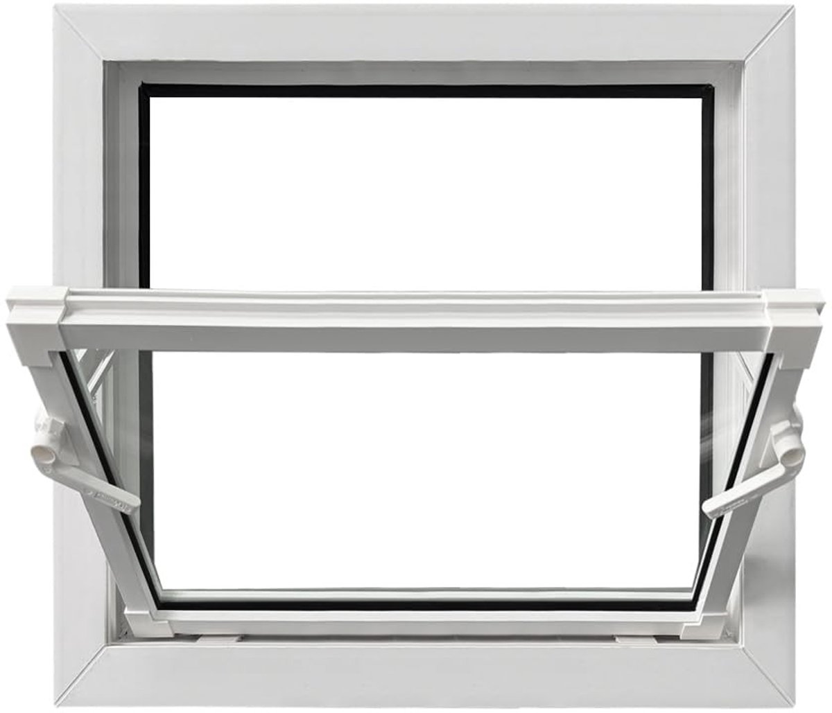 Dailygoods- Kantelraam Ventilatie - PVC Raam - 60 x 50 cm - 1-voudige Beglazing - Onderhoudsvrij - Lichtgewicht en Corrosiebestendig - Ventilatieraam
