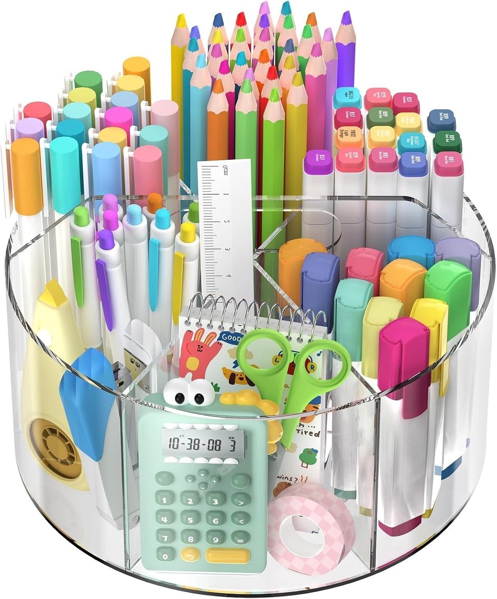 Dailygoods - Bureau-organizer - Draaibare Acryl Pennenhouder