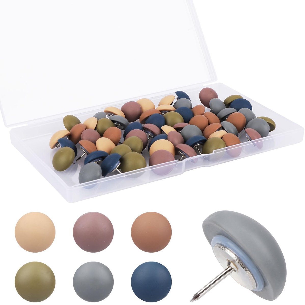 Dailygoods - 60st Matte Punaises voor Prikborden - Decoratieve Kleurrijke Ronde Spelden