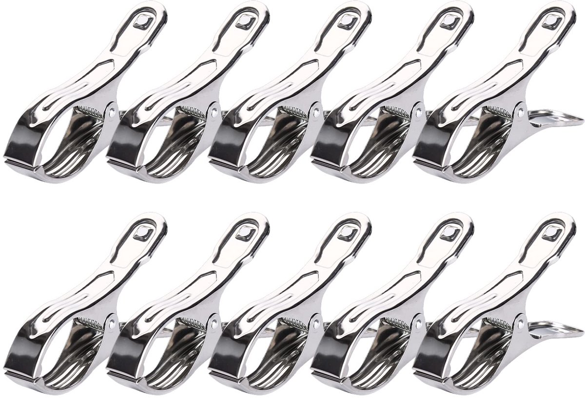 Dailygoods - Handdoekclips voor Strandhanddoeken - Set van 10 Winddichte Kledingclips (8,9 x 0,4 x 1,8 cm)