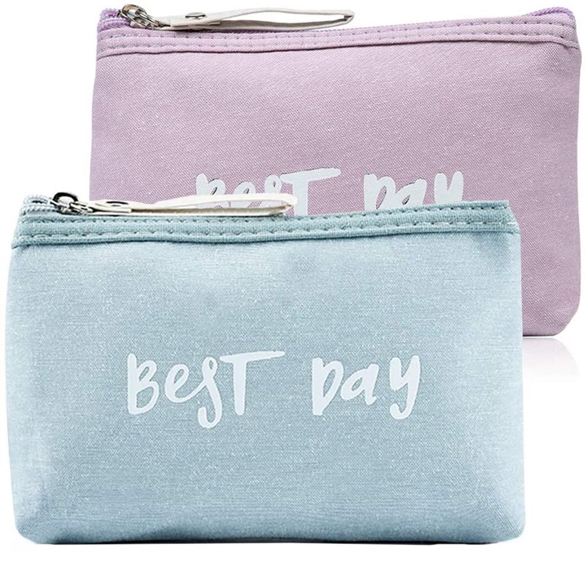Dailygoods - Mini Make-uptas met Ritssluiting - Draagbare Katoenen Tas voor Reizen