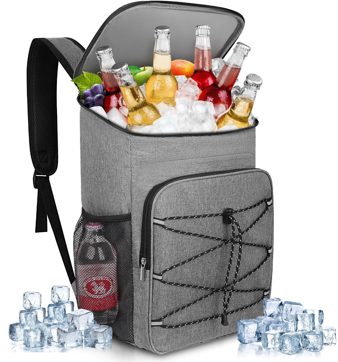 Dailygoods - Koelrugzak 23 Liter - Waterdichte Picknickrugzak Grijs