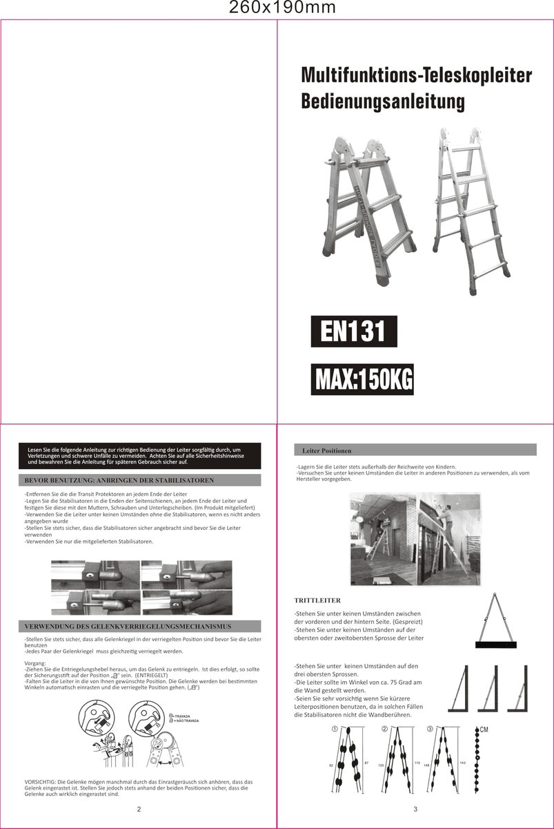 SnelShoppen - Professionele aluminium telescopische ladder, 4/7/14 treden, multifunctionele trapladder voor binnen en buiten, opvouwbaar, lichtgewicht