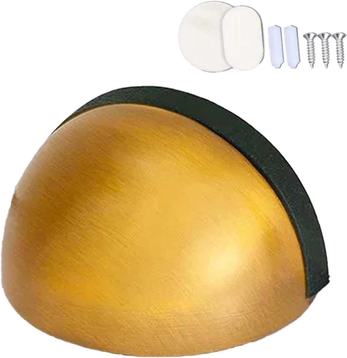 Magneet Deurstop - Deurhouder RVS - Deur Open Houden - Versterkte Structuur - 8.5 x 5 cm - Geel Brons