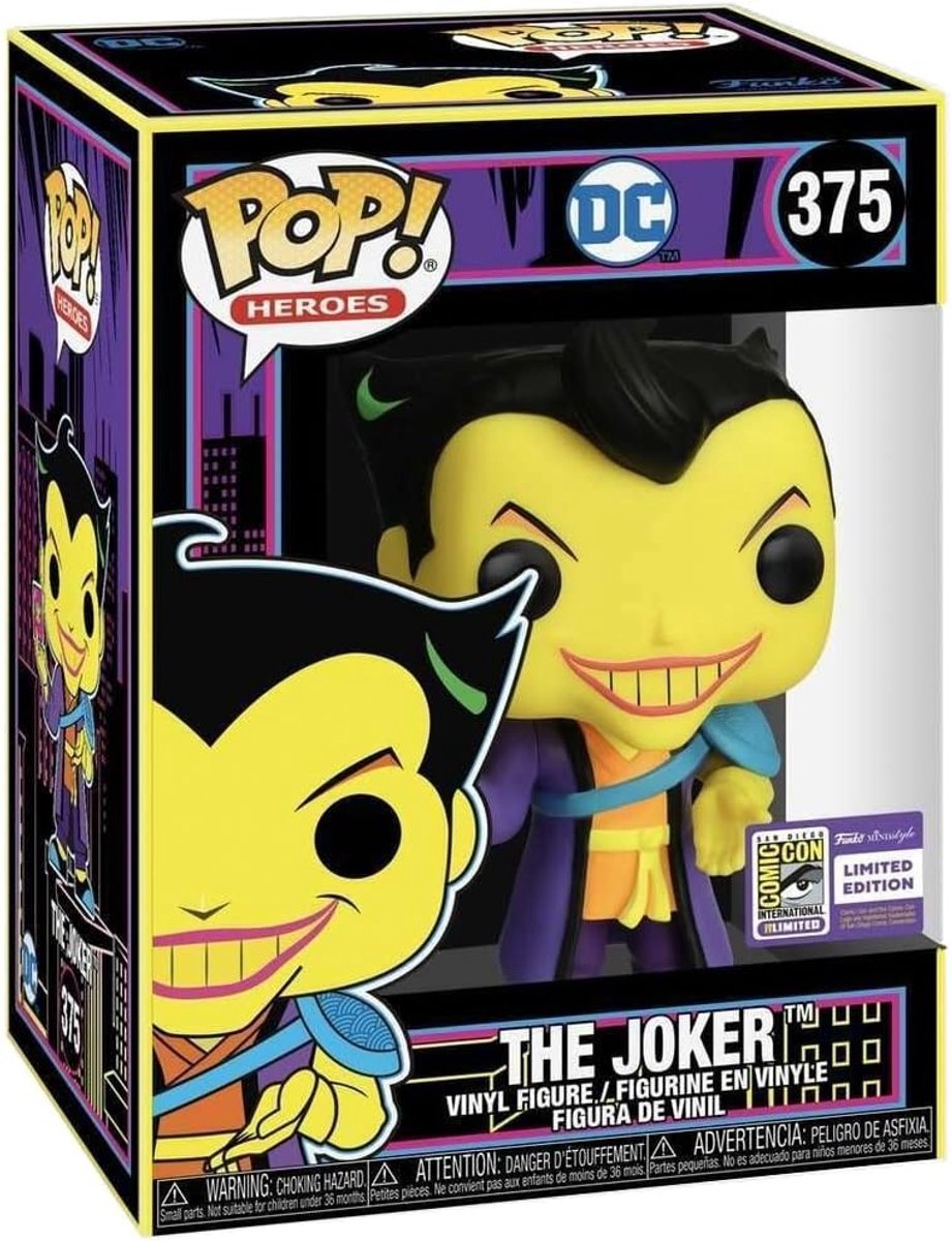 Pop Heroes: DC - The Joker (Blacklight) (Limited Edition) Funko Pop #375