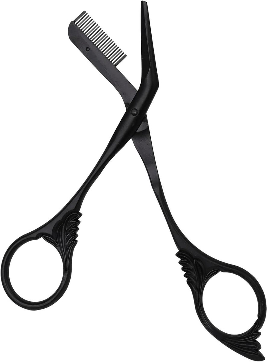 Wenkbrauwschaar met Kam - Wenkbrauwtrimmer Baardtrimmer - Gezichtsverzorging Vormgeven - Roestvrij Staal Huidvriendelijk - 13 x 7 x 2 cm