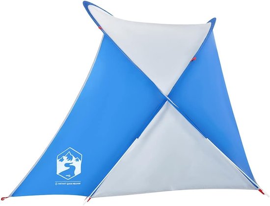 Strandtent Pop-up - Strand shelter - Bescherming tegen zon - Open voorzijde - 190 x 158 x 225 cm - Azuurblauw — afbeelding 4