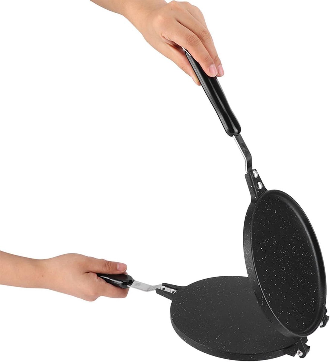 Wafelijzer - Loempia-apparaat Kookgerei - Ontbijt Maken - Antiaanbaklaag - 67 Inch - Zwart