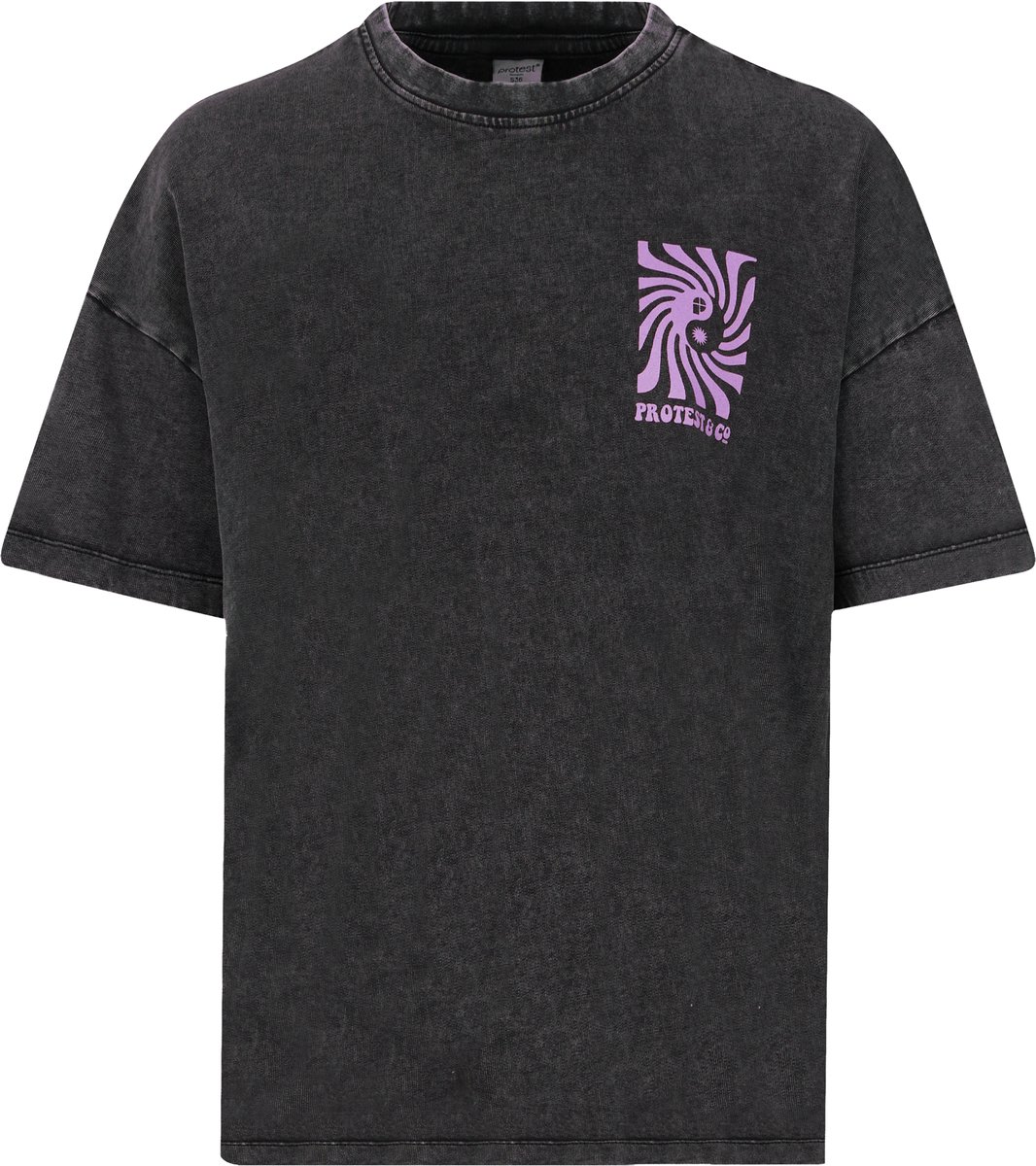 Protest Prtolinda T shirt Dames Korte mouwen Ronde hals Relaxed fit Zwart