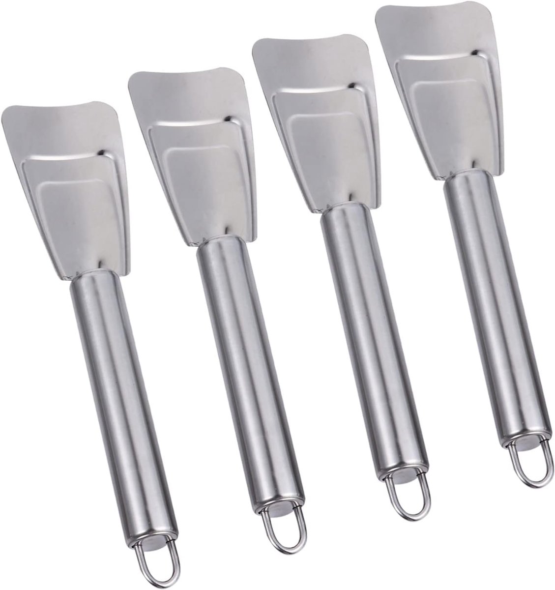 4 Stuks Roestvrijstalen IJsschep - Multifunctionele IJskrabber - Voor Vriezer en Koelkast - Ergonomisch Ontwerp - Snel en Efficiënt - 19cm