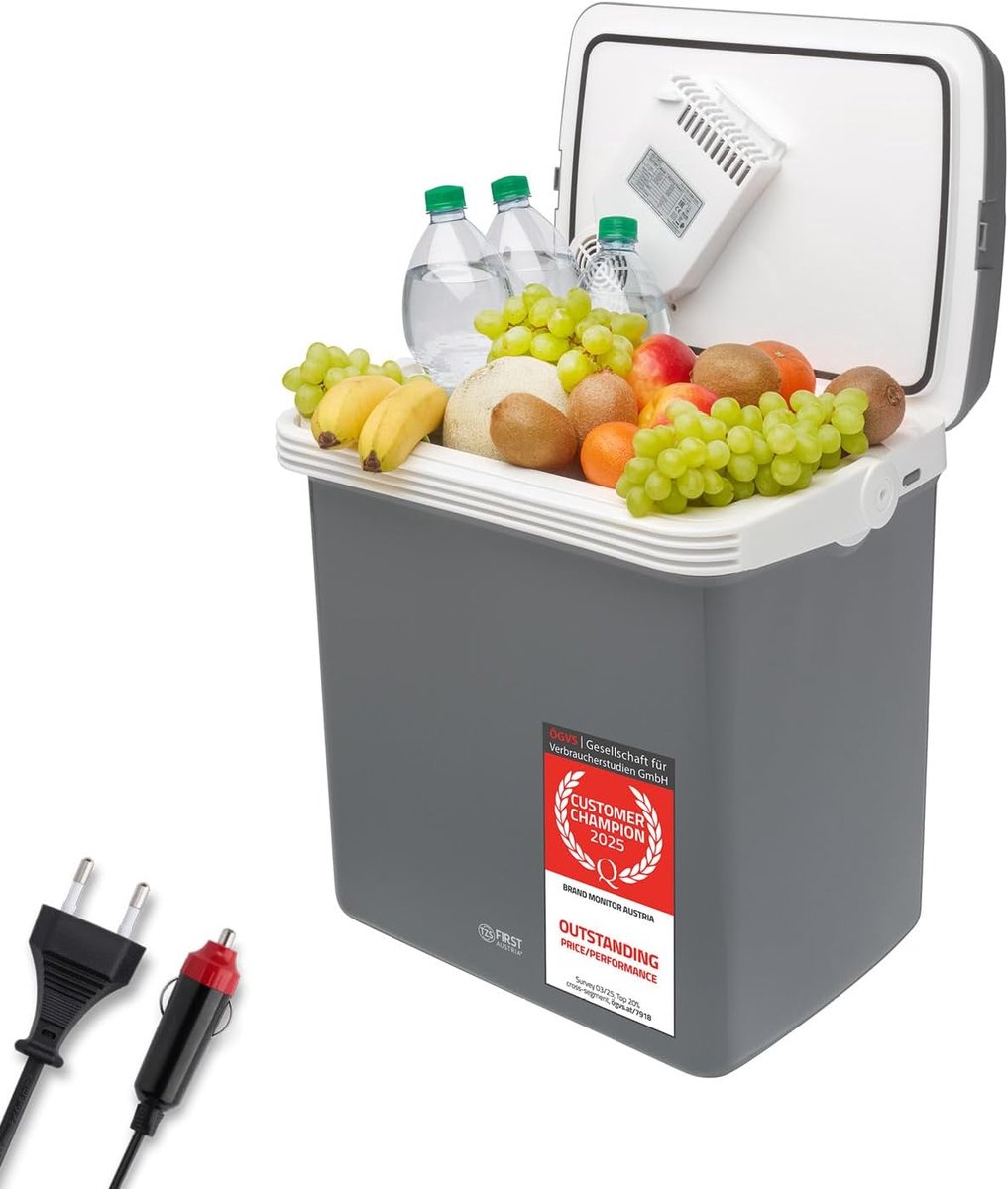 SnelShoppen - Elektrische Koelbox 32L - Koel- & Warmhoudfunctie - 12V/230V voor Auto en Stopcontact - Thermoelektrisch & Stil - Perfect voor Camping,