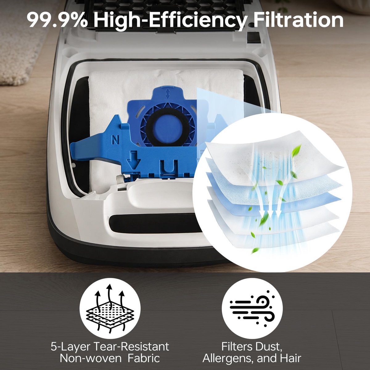 SnelShoppen - 14 Stofzuigerzakken met 8 Filters Compatibel met GN Serie S2 S4 S5 S6 S8, Complete C2/C3, Classic C1, Inclusief 1 Borstel voor Effectiev