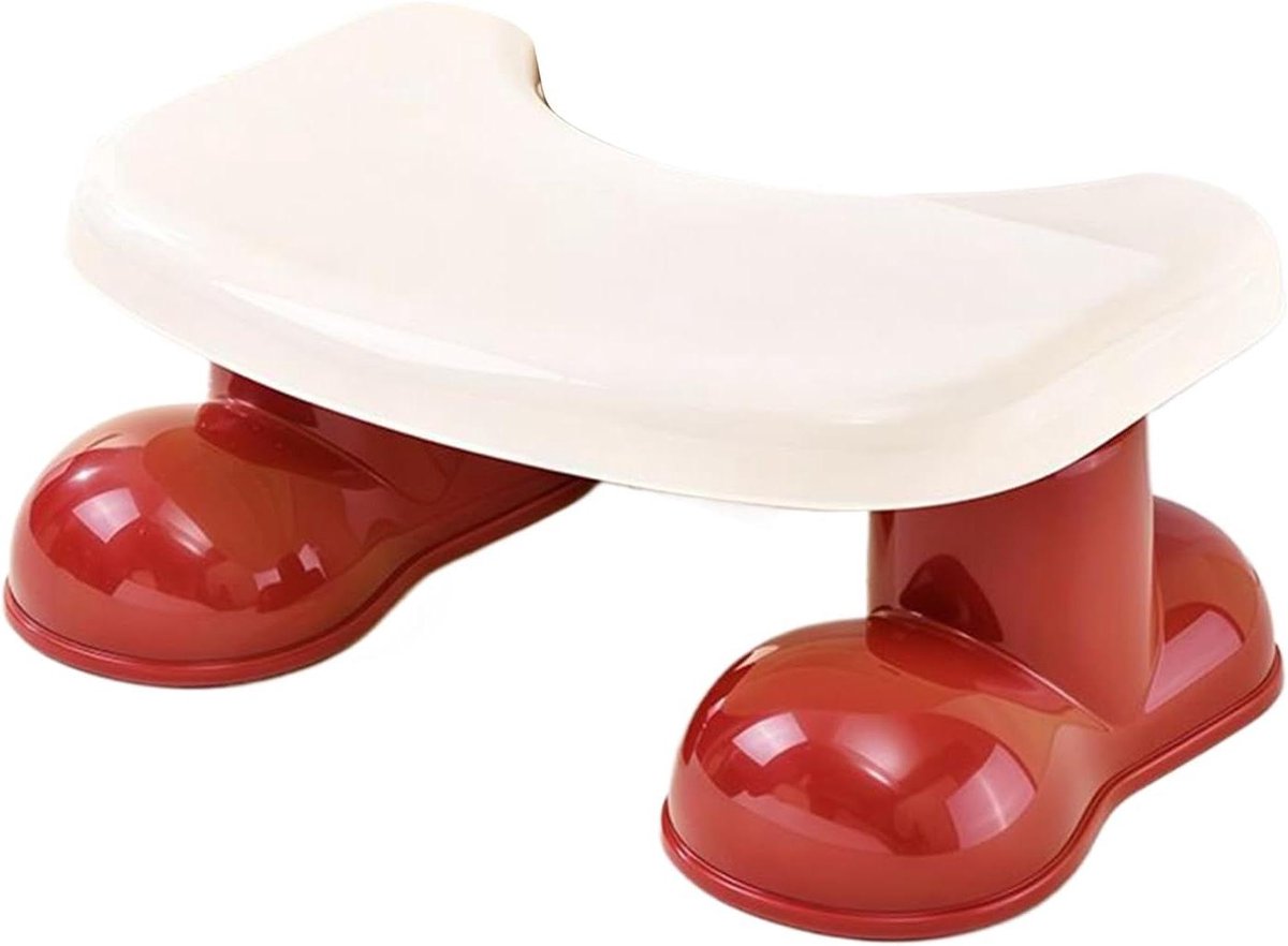 Poepkruk Volwassenen - Badkamer Kruk - Verbeterd Toiletbezoek - Ergonomisch Stapontwerp - 15.5D x 26.5B x 15.5H cm - Rood