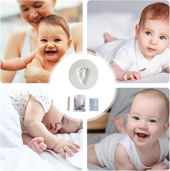 Baby Handafdruk Voetafdruk Set - Aandenken Kit - Herinneringen Vastleggen - Voedselveilige Luchtgedroogde Klei - 1 Kit - Niet gespecificeerd — afbeelding 5