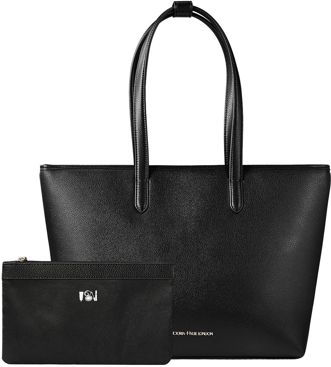 Victoria Hyde “Yoana” - Dames Handtas -Shopper 14 inch Laptopvak - Werktas - Tote Bag - Kantoortas - Schoudertas PU - Leer voor Werk, Winkelen en Reizen - Tote Bag met Rits - Grote capaciteit - eenvoudig ontwerp - ideaal voor school of werk - Zwart