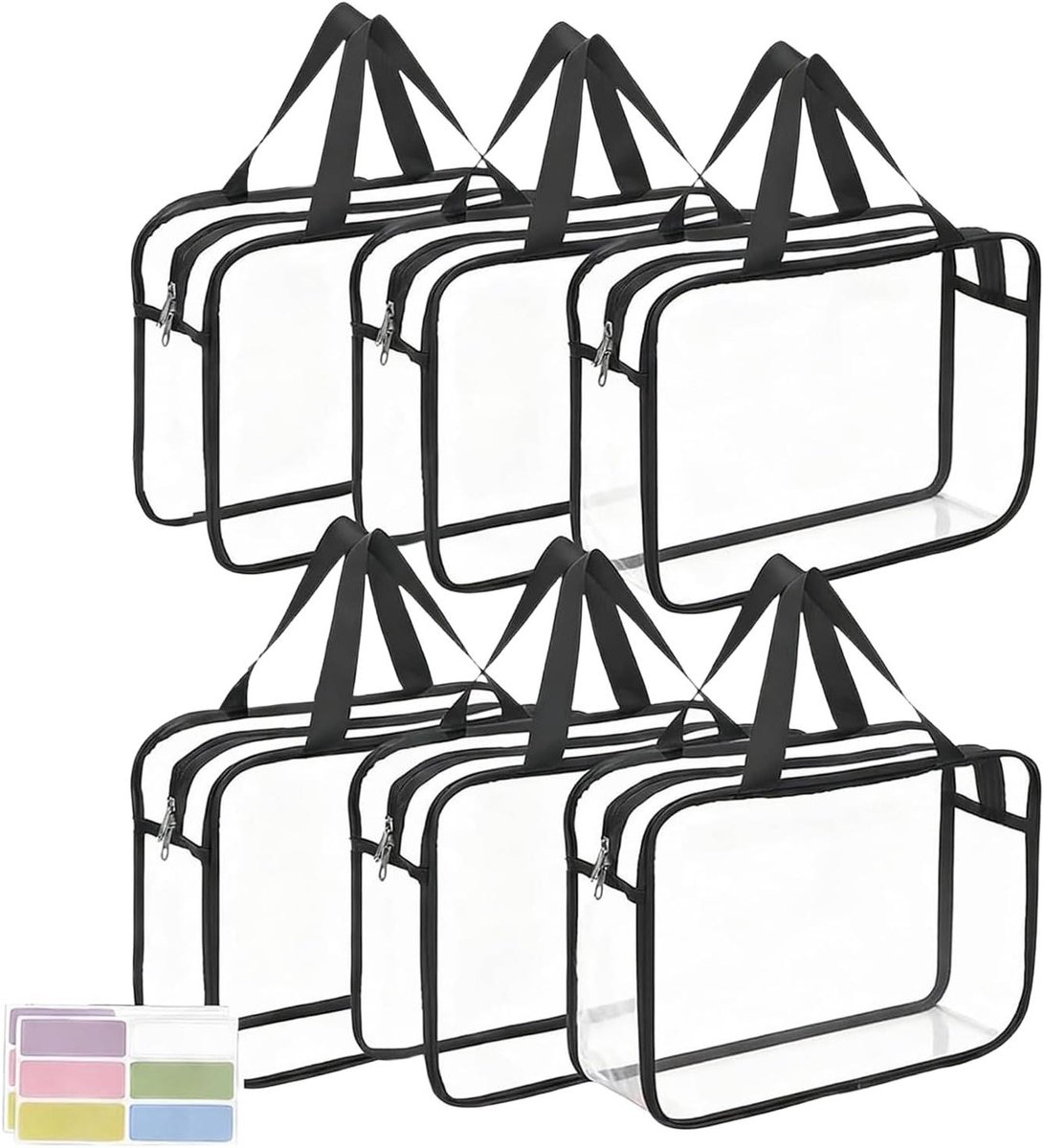 Speelgoed Opbergzakken - Puzzel Opbergsysteem - Speelgoed Organiseren - Doorzichtig PVC - 30x22x10 cm - Transparant