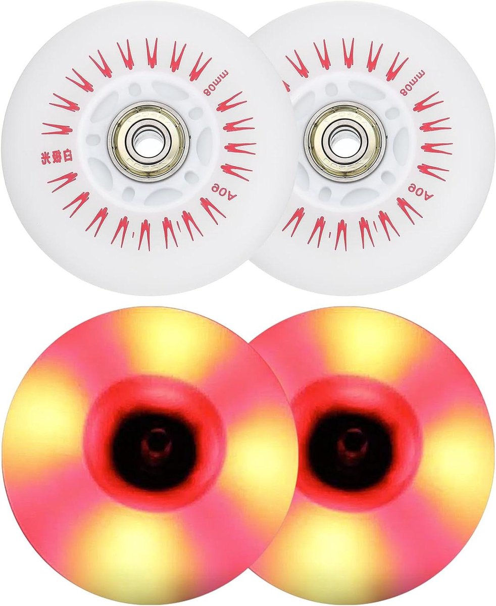 Inline Skate Wielen Verlichte Wielen Skeeleren Buiten Zonder Batterijen 80mm 4 Stuks