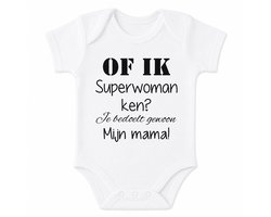 Baby Rompertje met tekst Je bedoelt gewoon mijn mama ! | korte mouw | wit | maat 62/68 | verjaardag vrouw cadeau voor kraamcadeau moeder - kraamgeschenk zwangerschap aankondiging mama's liefste worden voor verjaardag I love bekendmaking zwangerschap