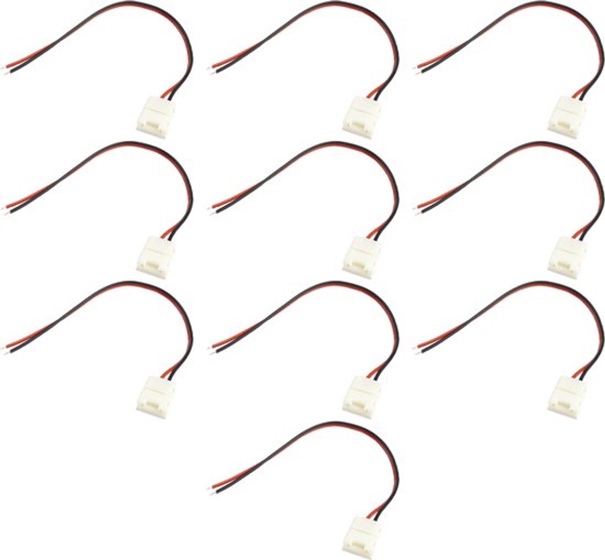 10x koppelstuk met kabel - Voor witte led strips - Solderen niet nodig