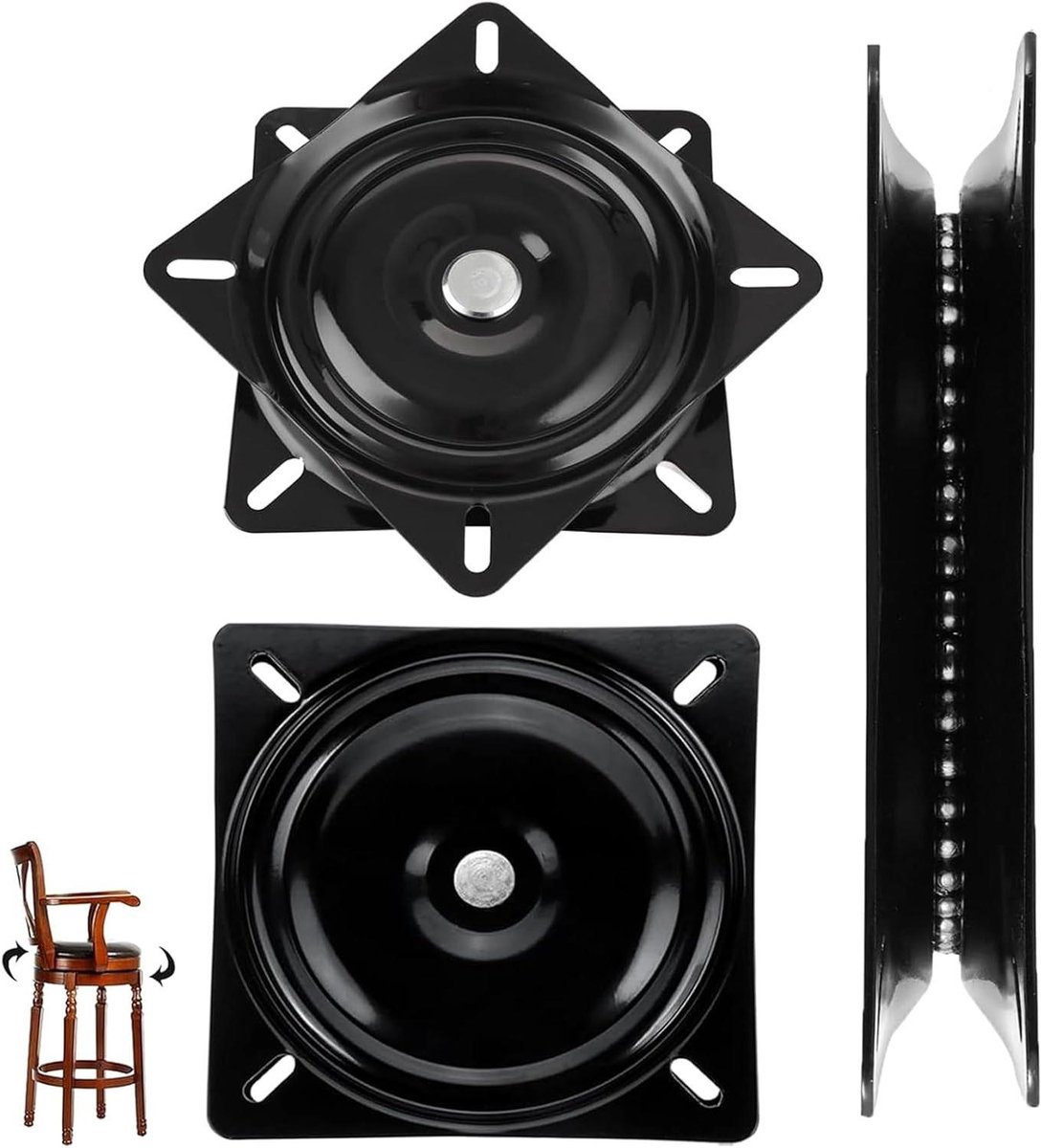 Draaibare Lagerplaten - Draaiplateau Zwaar Belast - Meubels Draaien - 360 Graden Rotatie - 153 mm - Zwart
