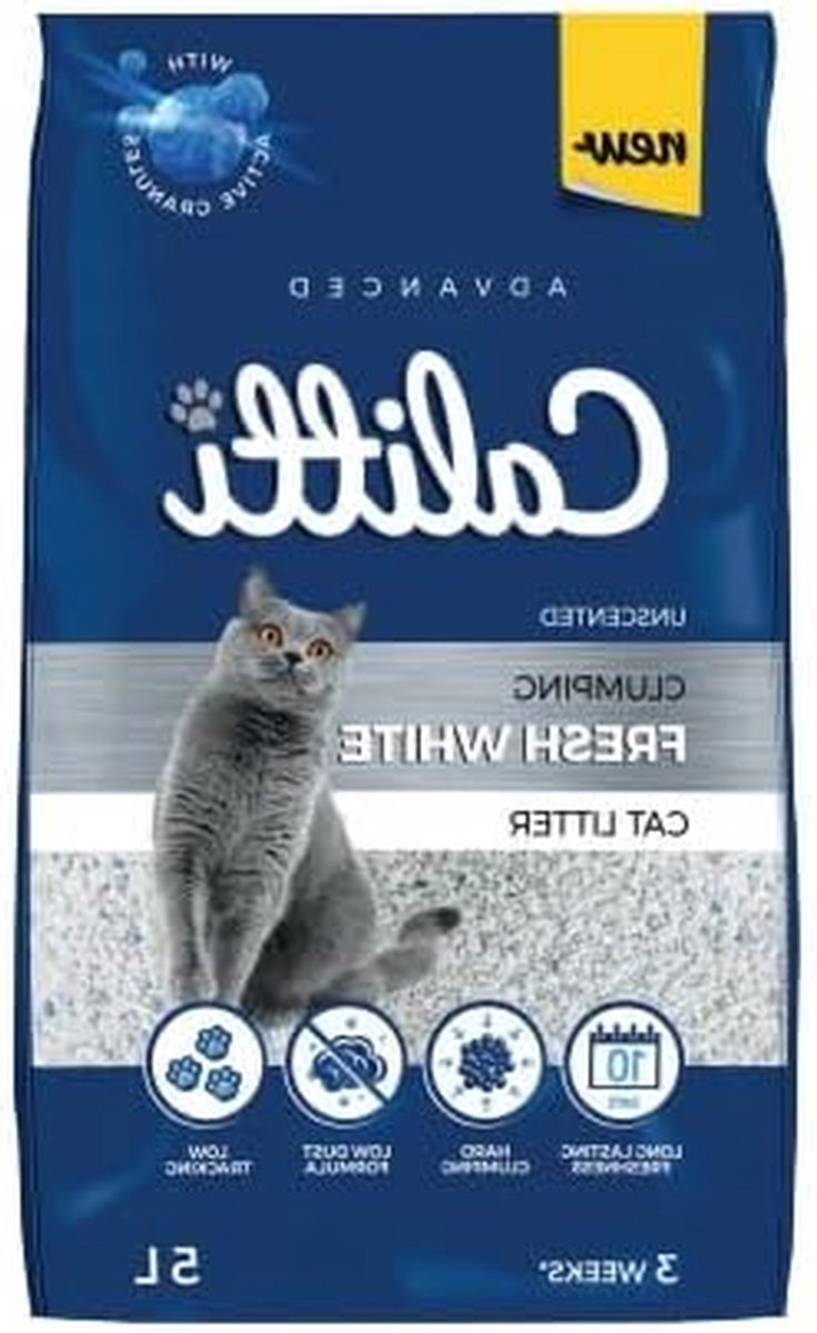 Kattenbakvulling Bentoniet - Kattenbakkorrels Wit - Hygiënisch Huisdier - Actieve Geurabsorptie - 5 Liter - Wit