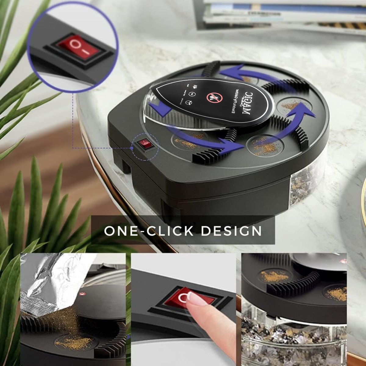 SnelShoppen - 2x Elektrische Vliegenmepper 360° Draaibaar met 72 Uur Batterij, USB-Kabel en Muurbevestiging voor Thuis, Keuken, Restaurant, Hotel, Bar