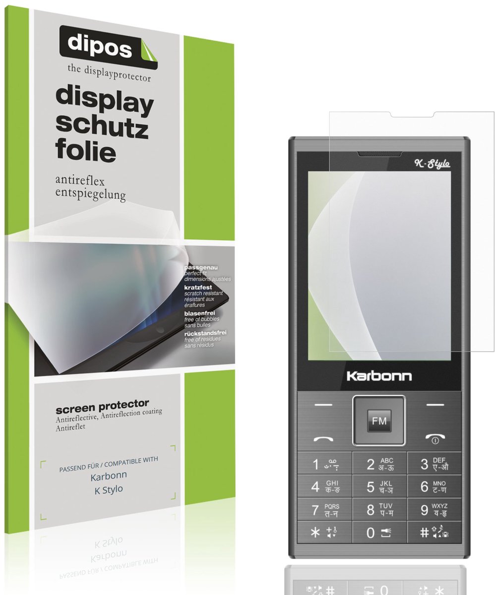 dipos – 4x Matte Beschermfolie geschikt voor Karbonn K Stylo | Krasbestendige & antireflecterende Screenprotector Ultra-Thin
