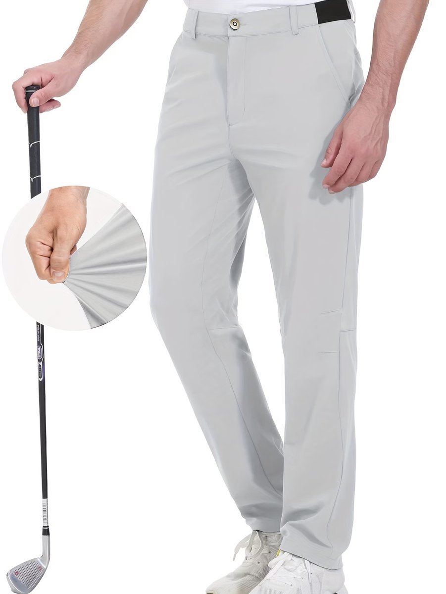 Currero Pantalon Heren Chino Regular Fit Golfbroek Nette Broek Met Elastische Tailleband Volwassenen Lichtgrijs XXL