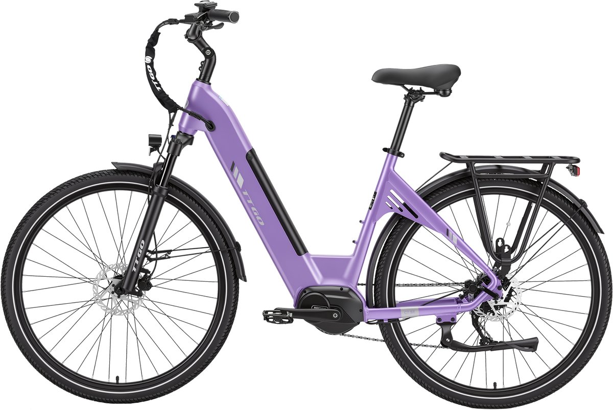 TTGO C7 SE Elektrische Fiets – 648WH Lithium Accu – Actieradius tot 150 km – Middenmotor – 28×2.0 inch Banden – Hydraulische Schijfremmen – Shimano 9 Versnellingen – Verende Voorvork met Lock-out – Elektrische Stadsfiets thumbnail 2