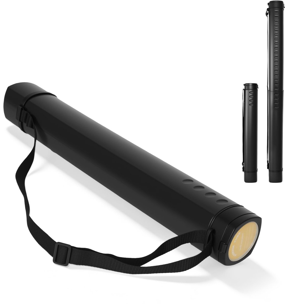 SnelShoppen - DEWEL Telescopische Posterrol A0, Verstelbare Transportrol voor Foto's, Posters en Flipchartpapier, 62-107 cm, Zwart, Kunststof, Incl. D