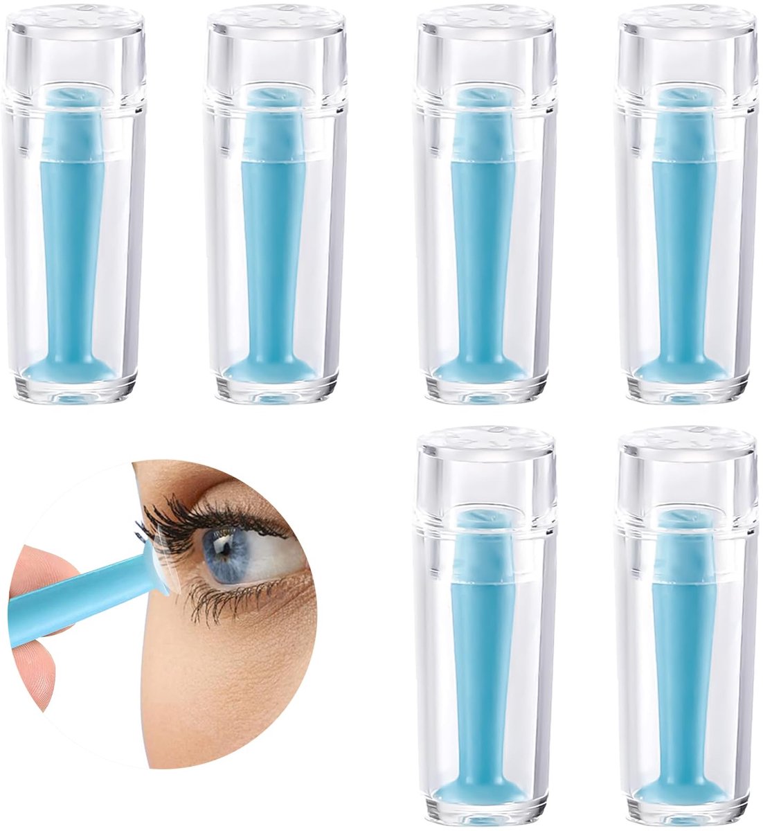 SnelShoppen - 6 Stuks Contactlenzen-Inzethulp en Verwijderaar, Contactlenszuiger voor Zachte en Harde Lenzen, Blauw, Ideaal voor Thuis en Reizen