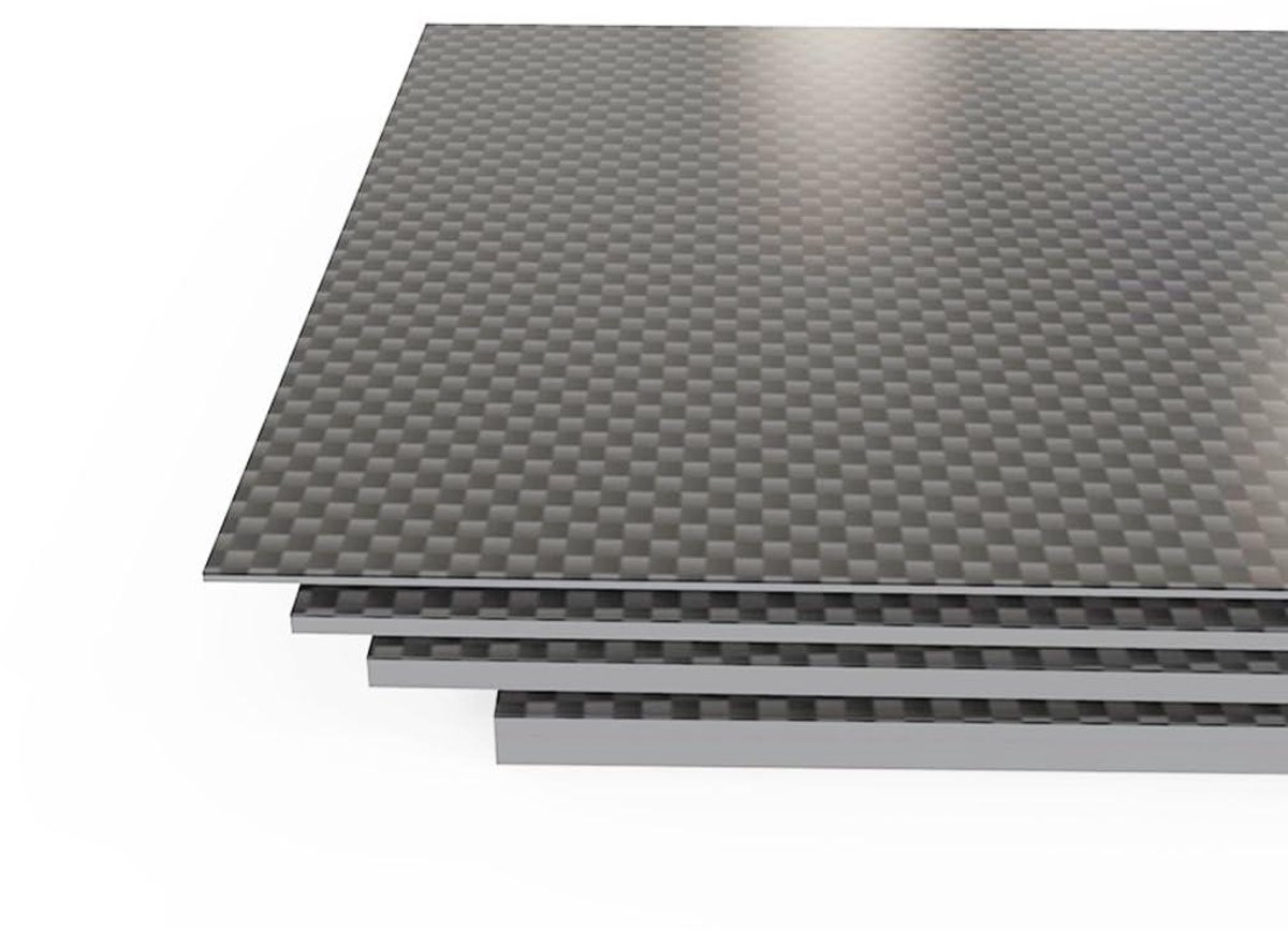 Koolstofvezel Plaat - Composiet Materiaal - Doe-het-zelf Projecten - Hoge Sterkte Lichtgewicht - 200x300 mm - Zwart