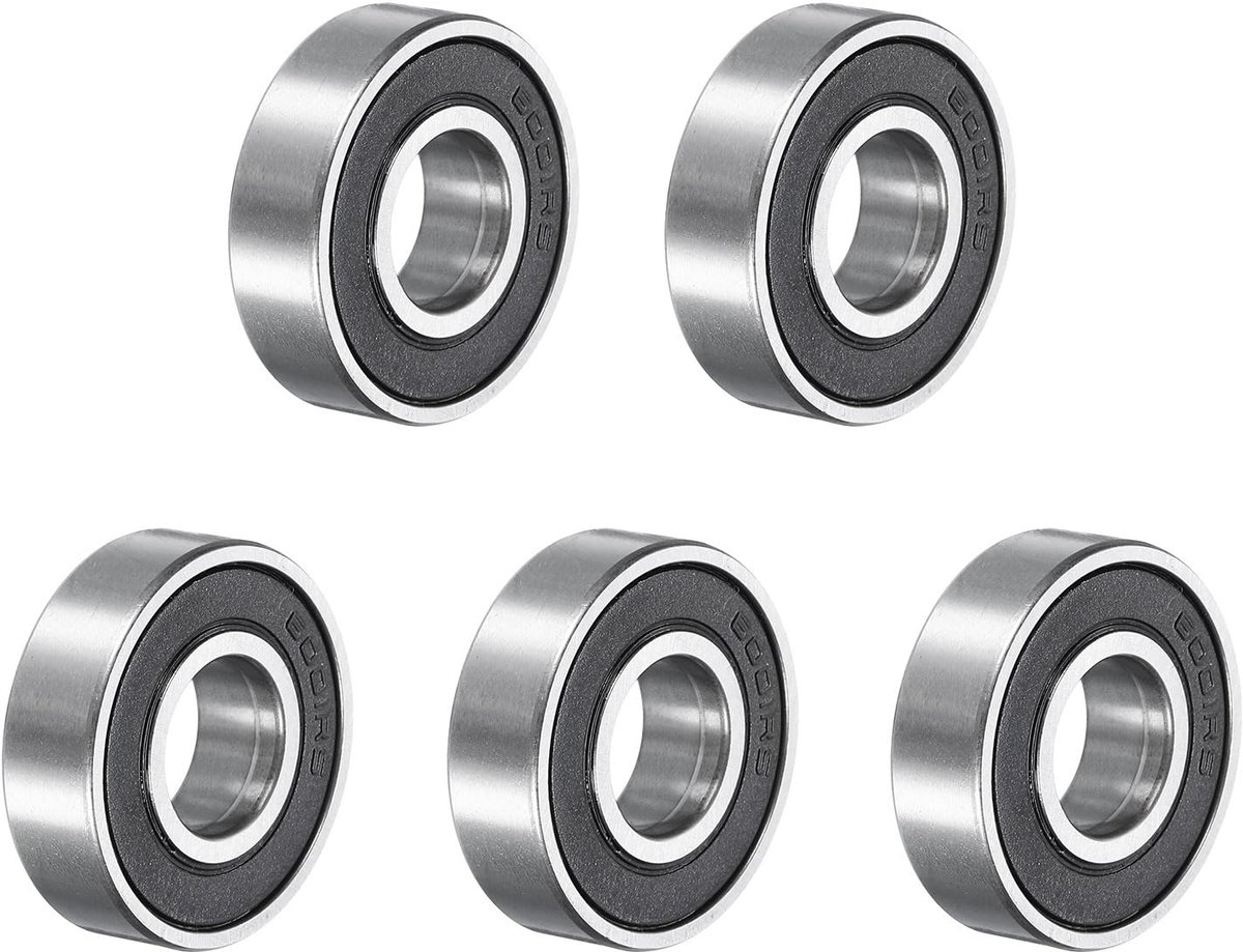 Dailygoods - 5 Stuks Diepe Kogellagers 6001RS - Voor Elektrische Motoren en Apparaten